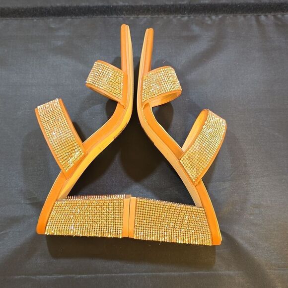 BRAND NEW NICOLE MILLER NEW YORK RHINESTONE EMBELLISHMENTS OPEN-TOE SANDAL G1 - Picture 9 of 16